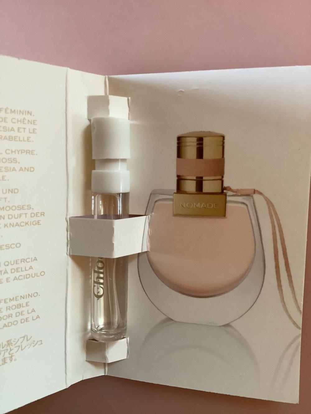 Chloé Nomade Sample Card - Cream and Pink